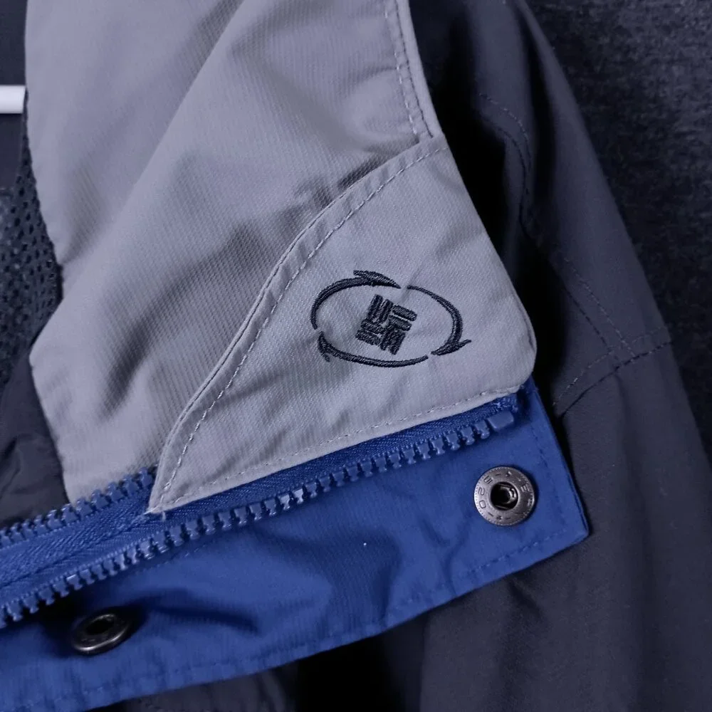 Columbia Bugaboo Colorblock Jacket Full Zip Snap Mens XL Blue Gorpcore Slouchy